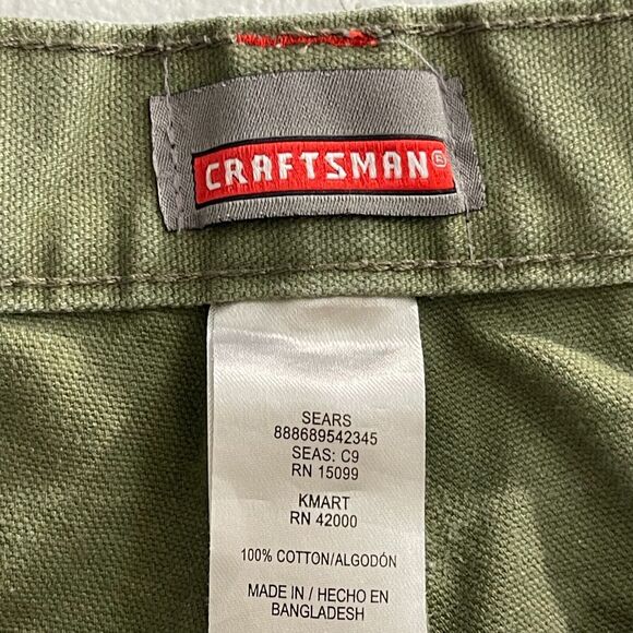 CRAFTSMAN Shorts Men's 42 Work Cargo Pockets Heavy Duty Rugged Canvas Green - Picture 8 of 11